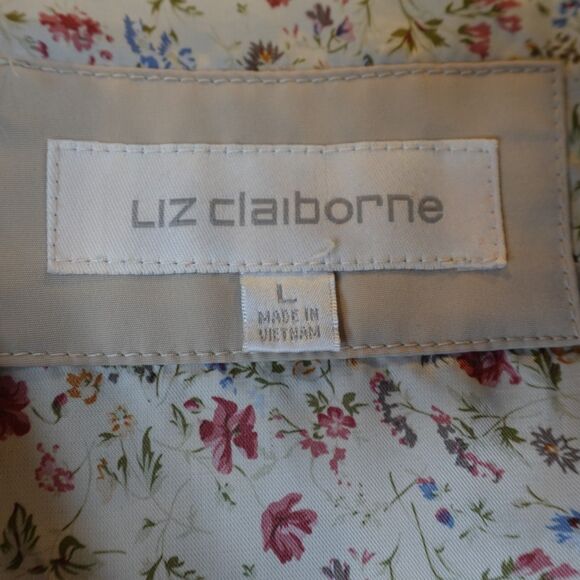 Liz Claiborne Raincoat Utility Jacket Women's Size Large Black Zip & Snap Fall - Picture 8 of 15